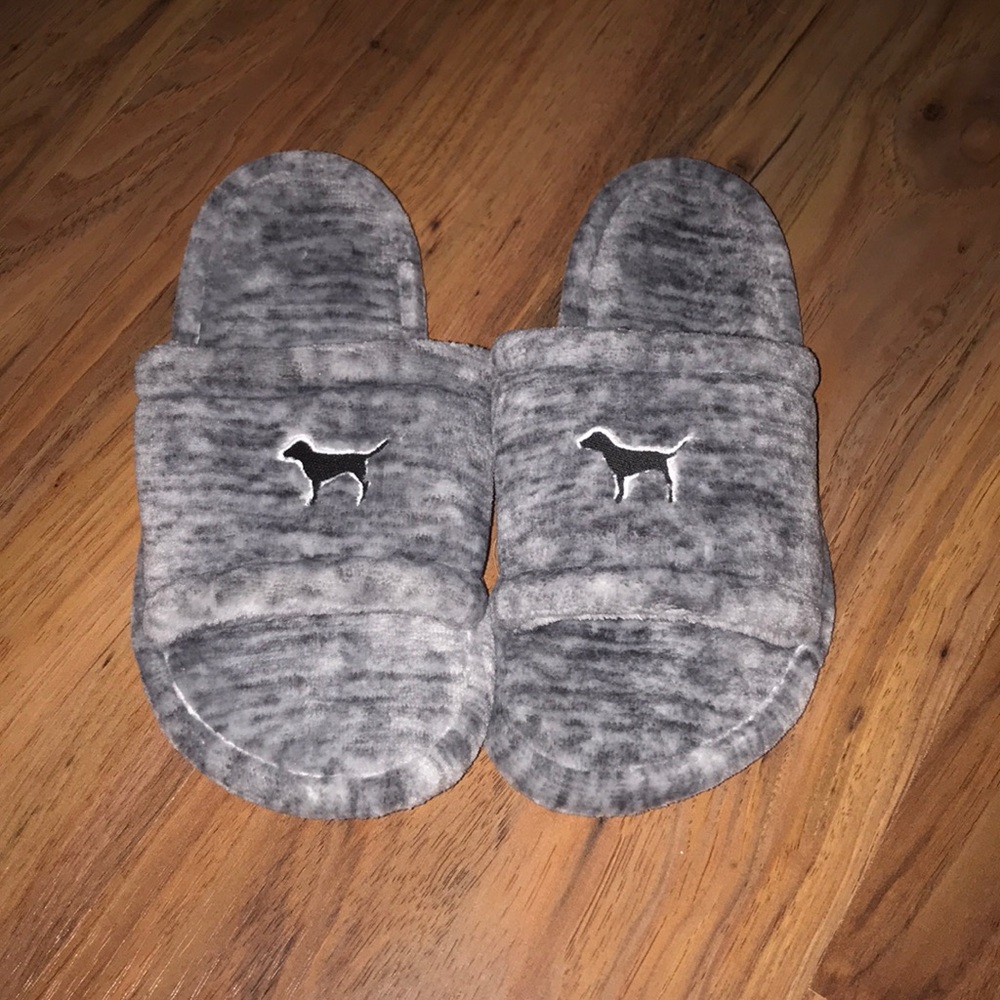 PINK fuzzy slipper slides